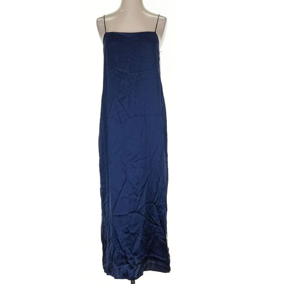 NWT Reformation Yoshe Silk Navy Blue Slip Dress Size Small - Picture 2 of 10